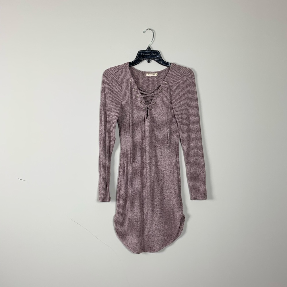 Bodycon sweater dress small rose pink